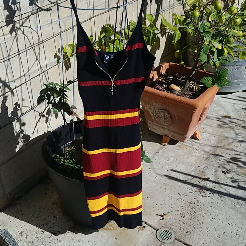 Long body tight dress.